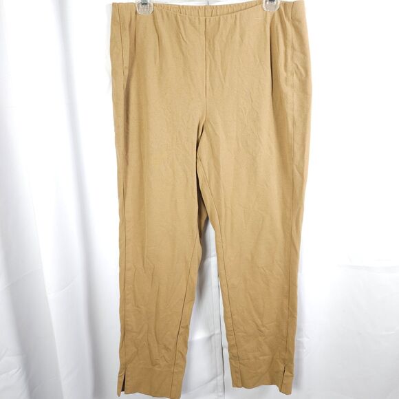 J Jill Womens Medium Beige Pull On Ponte Slim Leg Ankle Cropped Pants - Picture 1 of 7